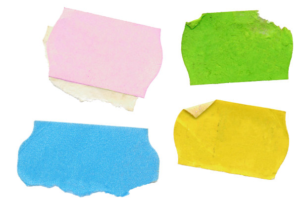 一套空脏的不干胶价格贴纸，价格标签，与免费复制空间，孤立的白色背景图片下载