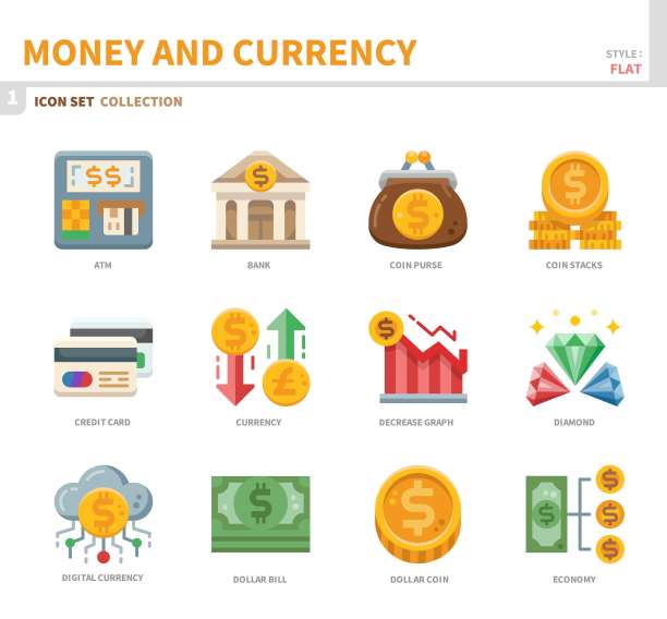 金钱和货币图标集图片下载