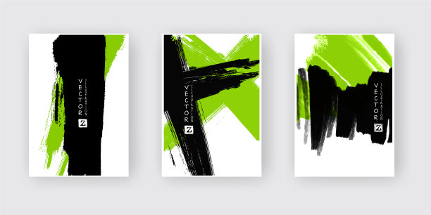 旗帜与抽象的黑绿色水墨图片下载