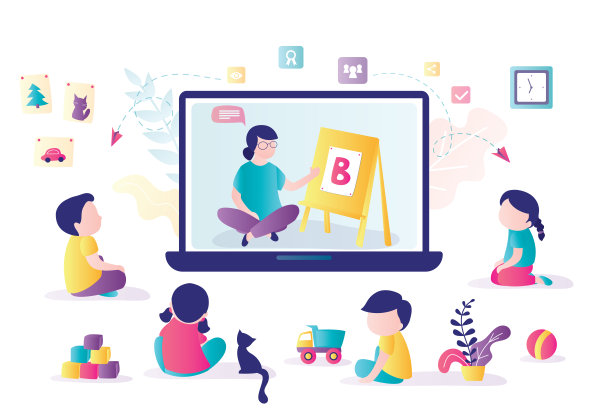 在线幼儿教育课程。免费的在线学前游戏，家庭教育，电子学习。图片下载