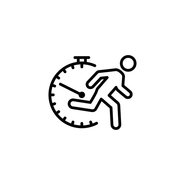 细线快跑男人的图标在白色图片下载