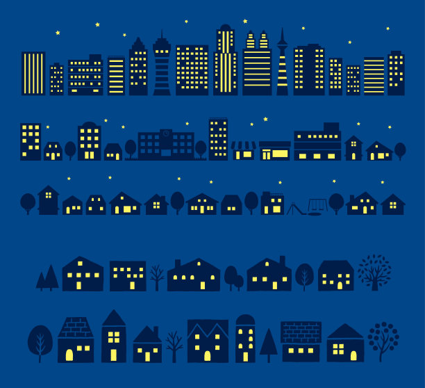城镇和城市的夜景图片下载
