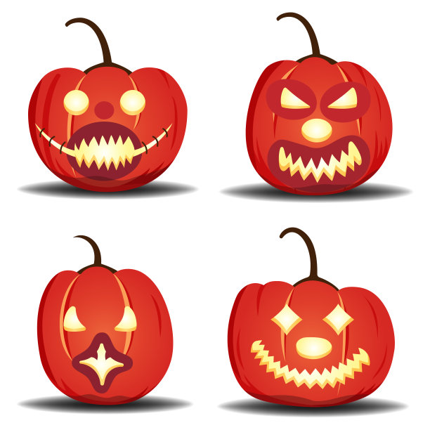 幽灵南瓜小丑，准备。万圣节矢量插图。图片下载