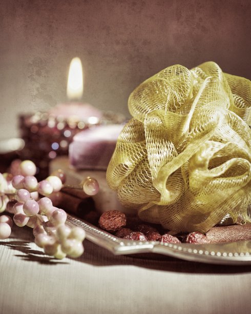 沐浴海绵静物图片下载