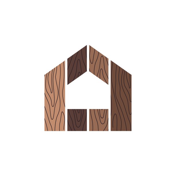 木房子，木面板，墙外装饰，木pc，乙烯，HPL矢量图标插图图片下载