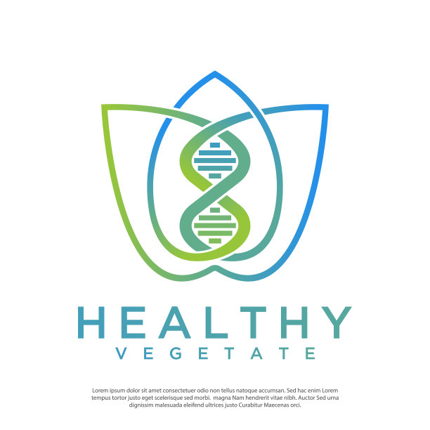 标志结合叶子和DNA图片下载