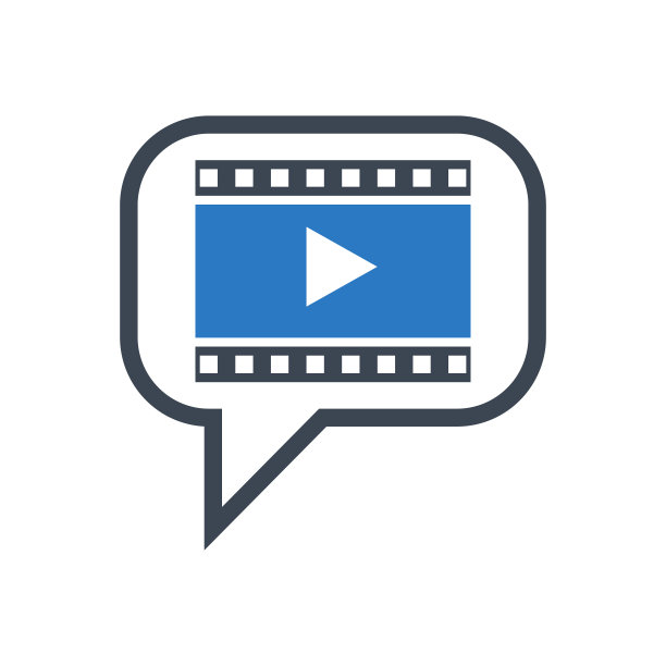 视频营销矢量字形图标图片下载