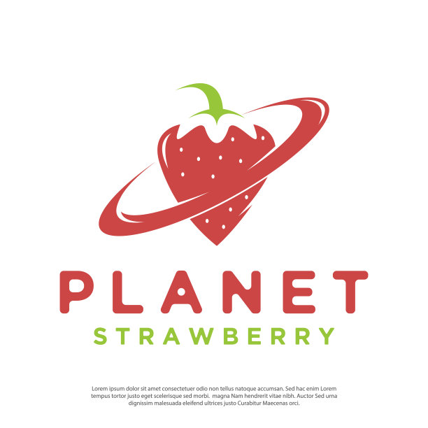 行星形状的草莓标志图片下载