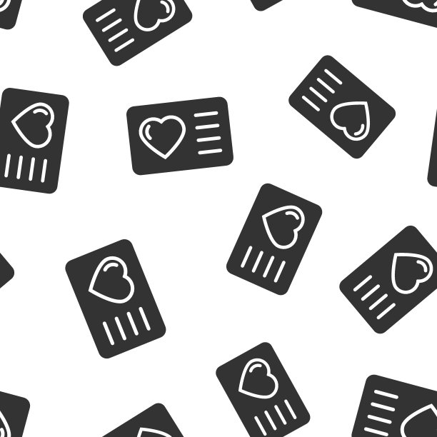 忠诚卡图标在平面风格。奖励矢量插图在白色孤立的背景。折扣无缝模式背景经营理念。图片下载