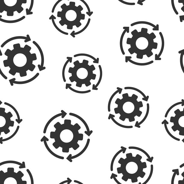 扁平样式的工作流图标。齿轮有效矢量插图上的白色孤立背景。流程组织无缝模式业务概念。图片下载