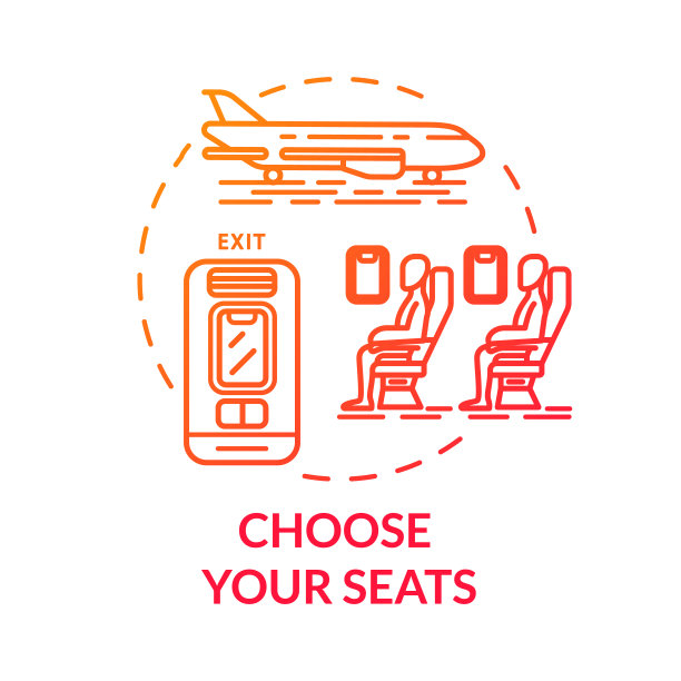 选择您的座位概念图标。机票预订点子细线插图。客运座椅图。乘飞机旅行。矢量隔离轮廓RGB彩色绘图图片下载