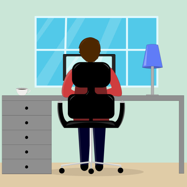 在家工作概念设计。矢量插图。在线学习,教育。图片下载