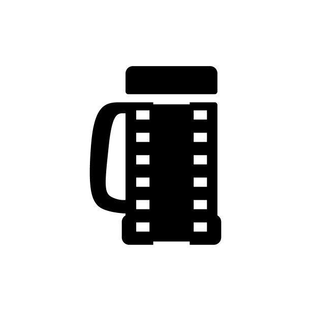 啤酒杯电影葡萄酒电影符号或图标矢量插图图片下载