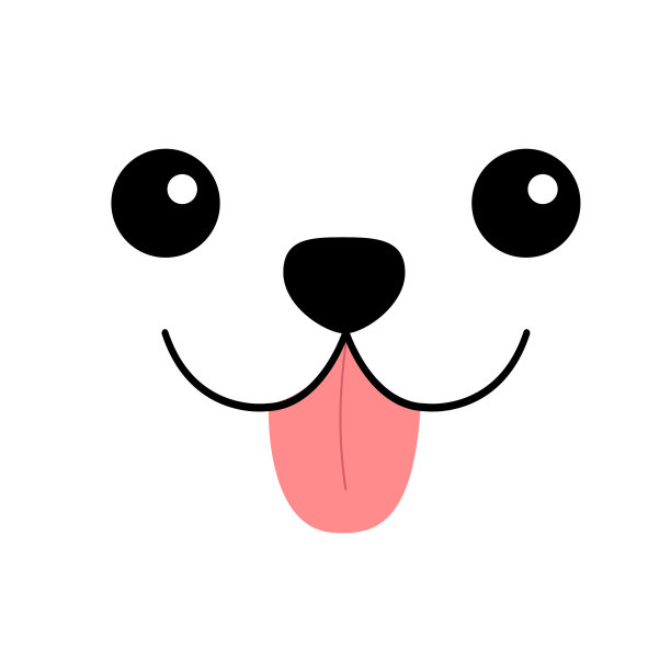 狗快乐的方形脸，头图标粉色舌头出来图片下载