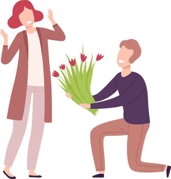 男人跪着送花给图片下载