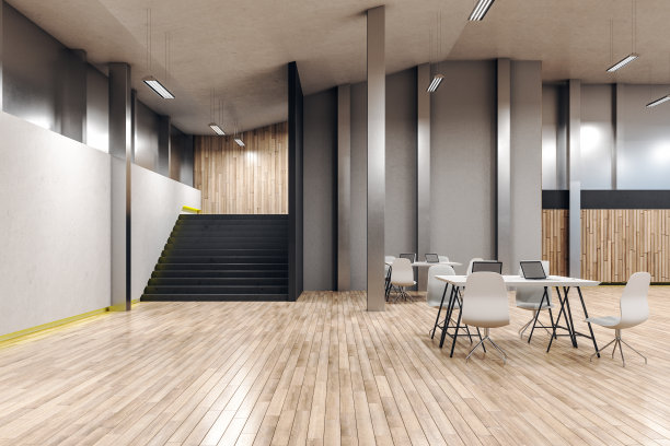 配备笔记本电脑的现代办公室内图片下载