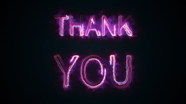 “谢谢你”这句话是电脑生成的。燃烧的铭文。大写字母。三维渲染文本背景图片下载