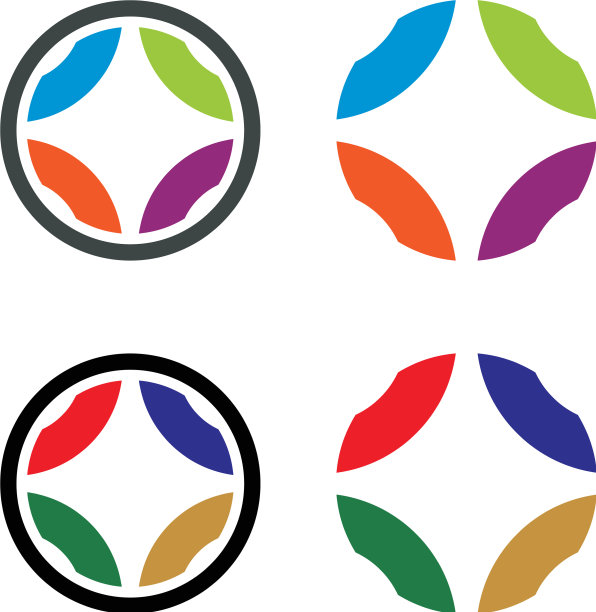 彩色装饰圆形Logo模板图片下载