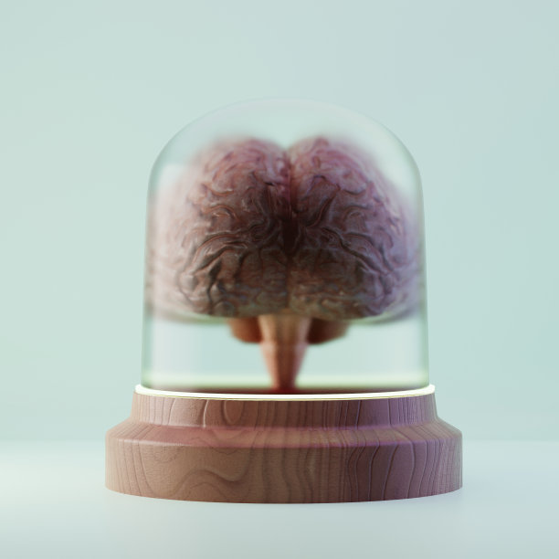 银行里的大脑，3d插图图片下载