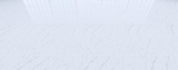 三维渲染的大理石地板与网格线和反光与透明玻璃门透视视图，干净和新的条件使用的背景。图片下载