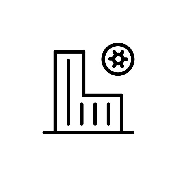 建筑、医院、冠状病毒图标。简单的线条，轮廓矢量元素的病毒流行图标的用户界面和用户体验，网站或移动应用程序图片下载