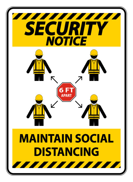 保持社交距离，保持6英尺的距离标志，冠状病毒COVID-19标志隔离在白色背景，向量插图EPS.10图片下载