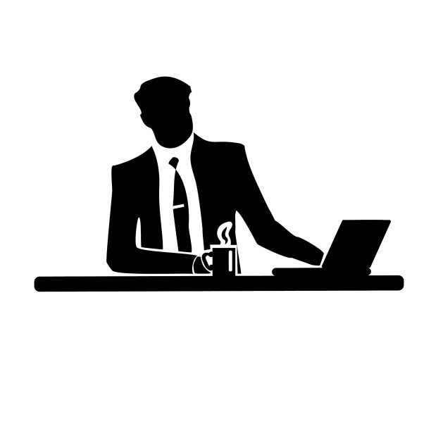 商人给一个穿西装打领带的男人剪影图片下载