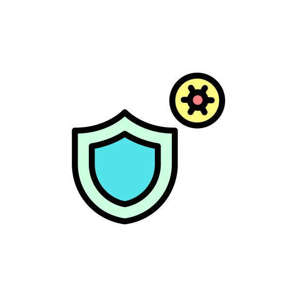 盾牌，冠状病毒图标。用于UI和UX、网站或移动应用程序的病毒大流行图标的简单彩色轮廓矢量元素图片下载