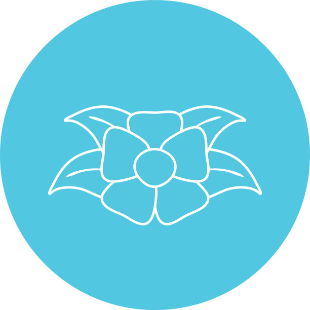 花内蓝色圆线块样式图标图片下载