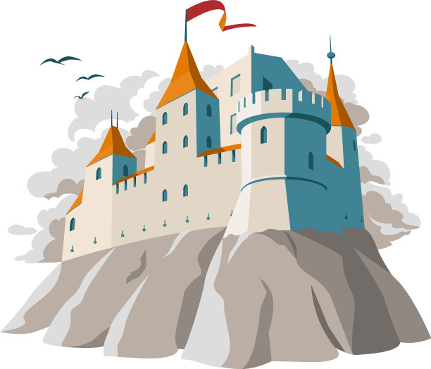 山上的中世纪城堡图片下载