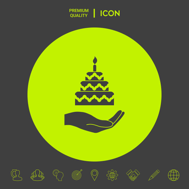 手持一个蛋糕图标的图形元素图片下载