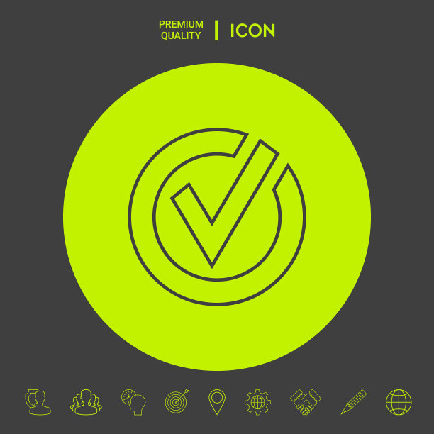 圆形检查标记线图标图形元素图片下载