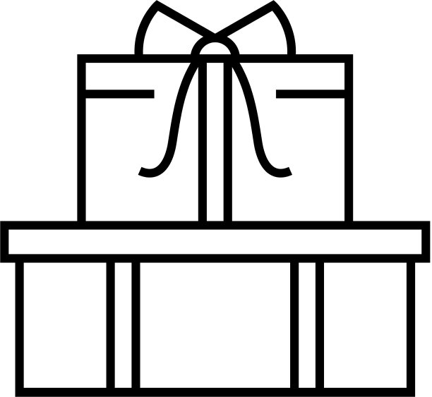 礼品盒线图标概念标志轮廓图片下载