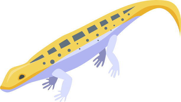 黄色爬行动物图标等距样式图片下载