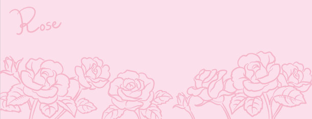 带有玫瑰花的横幅或背景。矢量插图。图片下载
