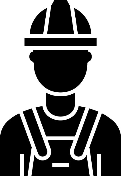 建筑者黑色图标概念图片下载