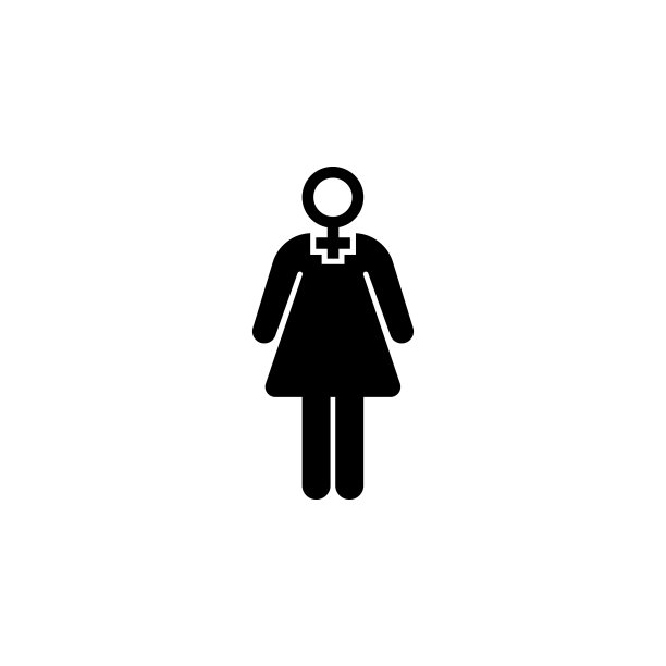 头部带有性别符号的女性剪影图片下载