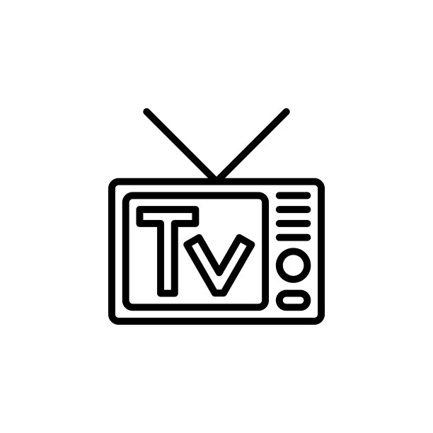 线条风格电视图标图片下载