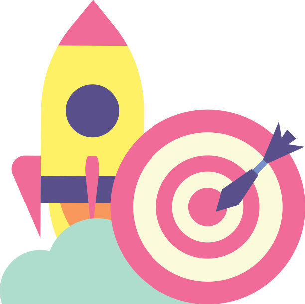 飞行的火箭与目标和箭在白色图片下载