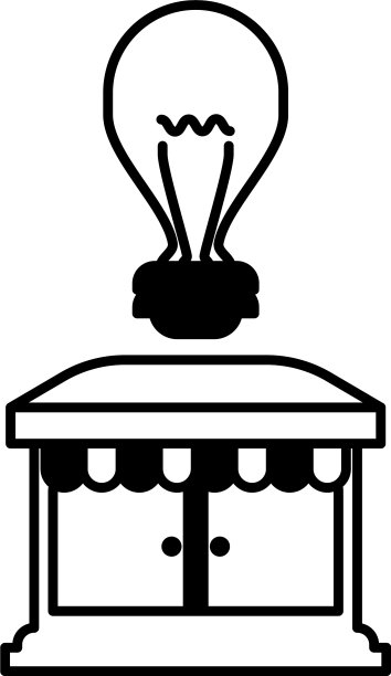 白色背景上有灯泡的店面图片下载