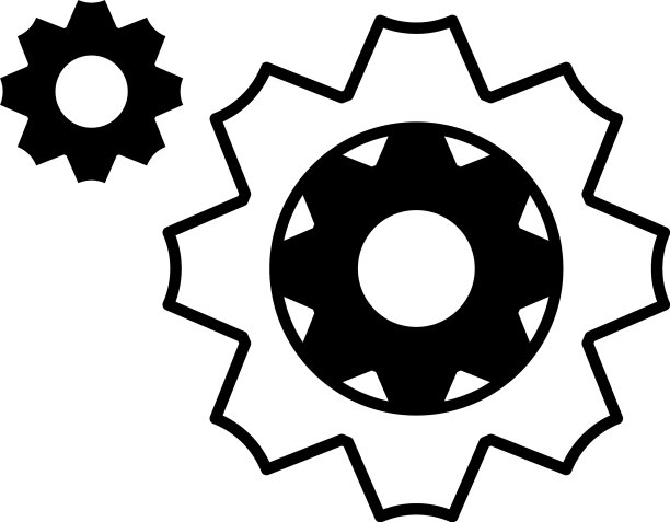 白色背景上的齿轮工具图片下载
