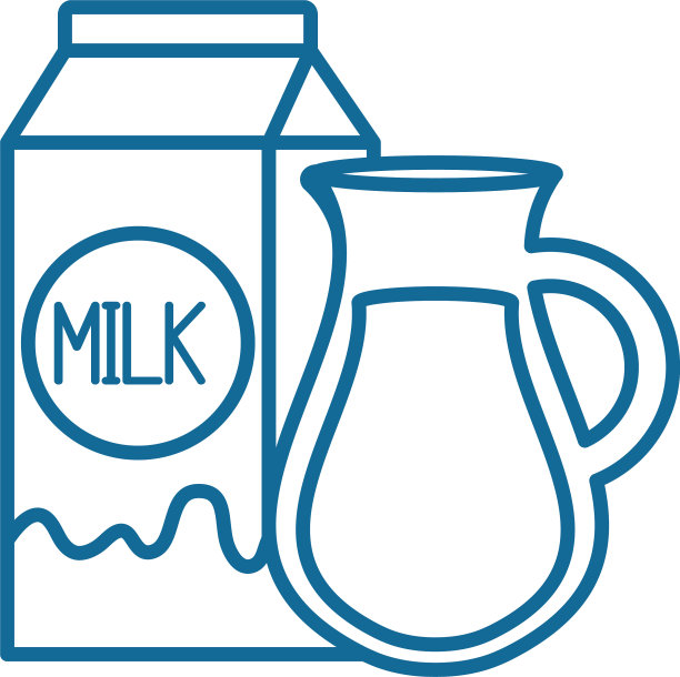 隔离牛奶盒和罐线样式图标图片下载