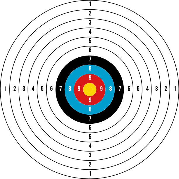 奥运射箭靶子印刷品图片下载