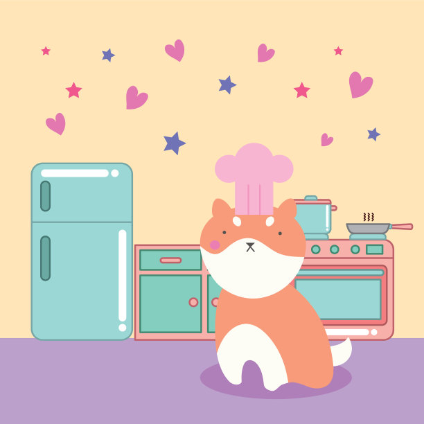 可爱的小猫在厨房卡哇伊的性格图片下载