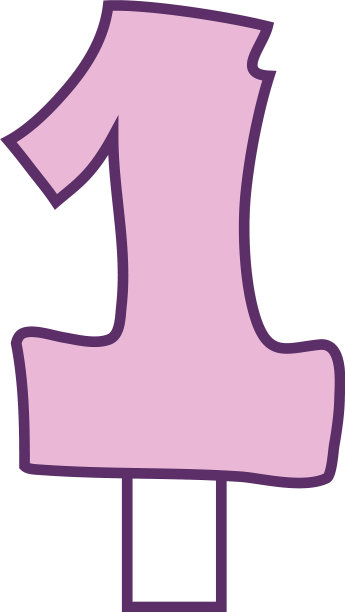 生日快乐一号蜡烛线填充风格图片下载