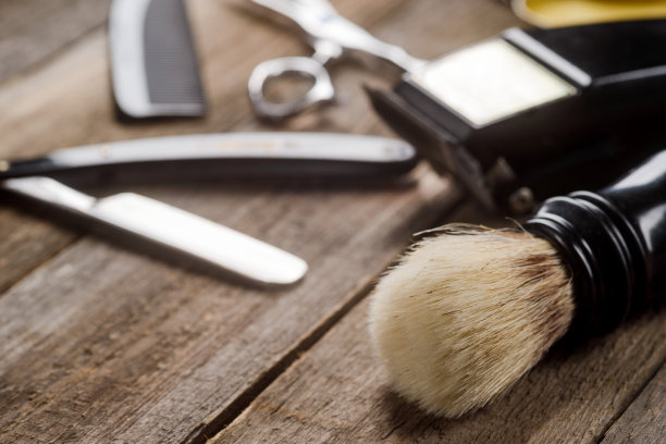 电刷，电动剃须刀，直发剃须刀，选择性聚焦图片下载