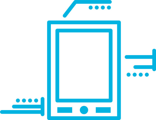 孤立的智能手机线条风格图标设计图片下载