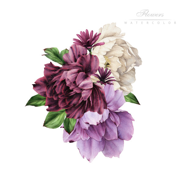 花束，可作为贺卡、婚礼请柬、生日等节假日和夏季背景图片下载