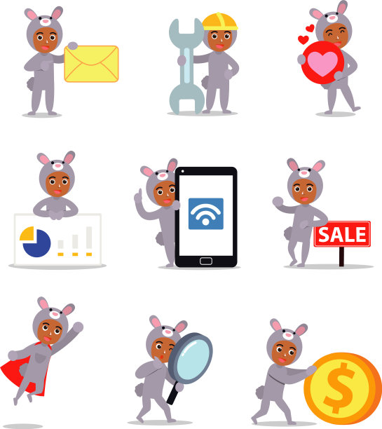 设定一个穿着兔子服装的滑稽男子图片下载