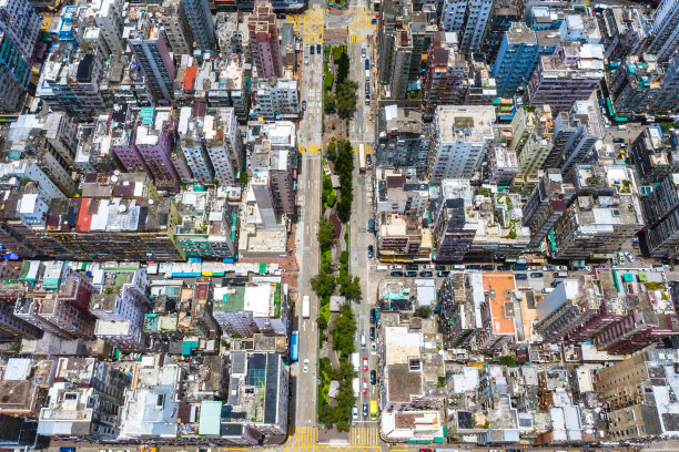 香港旺角地区的无人机照片图片下载